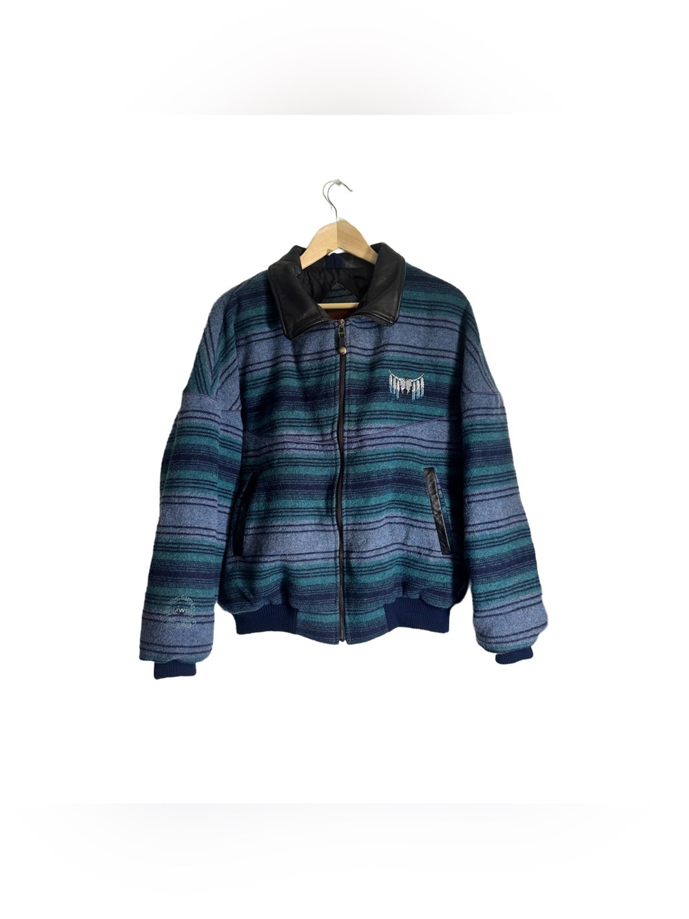 Vintage Midwest Garment Co Jacket Southwestern Aztec Wool Bomber Men's Large